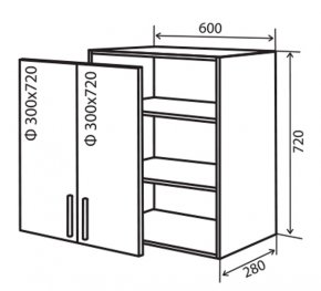 Навесной Шкаф №6 (600x720 витрина) Flat