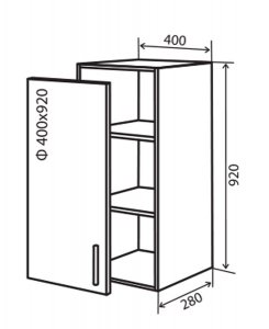 Навесной Шкаф №43 (400x920 витрина) Flat