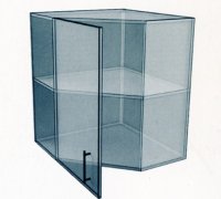 Навесной Шкаф угловой 958 витрина (580x900) High gloss