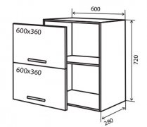 Навесной Шкаф №20 (600x720 витрина) Колор-Микс