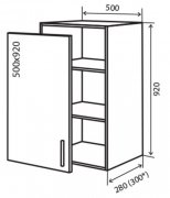 Навесной Шкаф №45 (500x920) Кредо