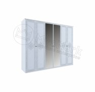 Луиза Шкаф 6Д с зеркалом | Глянец белый
