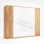 Ники Шкаф 6Д без зеркала | Дуб Крафт - Глянец Белый