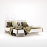 Ники Кровать 1,8х2,0+металический вклад | Дуб Крафт - Глянец Белый