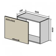 Навесной Шкаф №50 окап (600x460) Мода мат Soft Touch