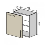 Навесной Шкаф №52 (500x577) Мода мат Soft Touch