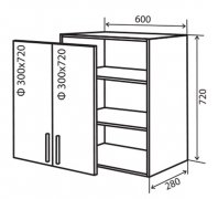 Навесной Шкаф №6 (600x720 витрина) MoDa