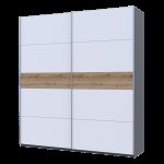Шкаф купе G-Caiser Графит/Белый вставка Дуб Эвок 2 ДСП /5 частей 220х60х240