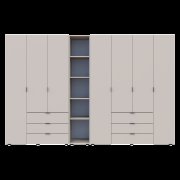 Распашной шкаф для одежды Гелар с Этажеркой Кашемир 3+4 ДСП 309.4х49.5х203.4 Распашной шкаф для одежды Гелар с Этажеркой Кашемир 3+4 ДСП 309.4х49.5х203.4