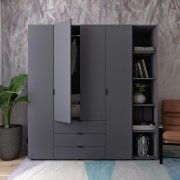 Комплект Гелар з Этажеркою Графит 4 ДСП 193.2х49.5х203.4 Комплект Гелар з Этажеркою Графит 4 ДСП 193.2х49.5х203.4