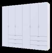 Распашной шкаф для одежды Гелар комплект Белый 3+3 ДСП 232,4х49,5х203,4 Распашной шкаф для одежды Гелар комплект Белый 3+3 ДСП 232,4х49,5х203,4