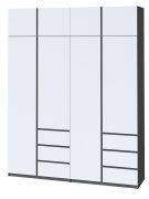 Шкаф "Брайт" 2000х520х2400 h . Антрацит / фасад БЕЛЫЙ (Телескопические направляющие) Шкаф "Брайт" 2000х520х2400 h . Антрацит / фасад БЕЛЫЙ (Телескопические направляющие)