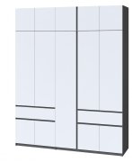 Шкаф с антресолью "Брайт" 2021х520х2400 h . Антрацит / фасад БЕЛЫЙ Шкаф с антресолью "Брайт" 2021х520х2400 h . Антрацит / фасад БЕЛЫЙ