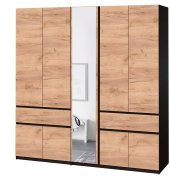 Шкаф с зеркалом "Брайт" 2021х520х2000 h . Венге магия / Дуб крафт золотой (Телескоп. направл.) Шкаф с зеркалом "Брайт" 2021х520х2000 h . Венге магия / Дуб крафт золотой (Телескоп. направл.)