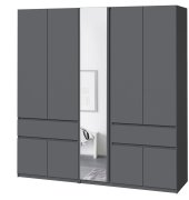 Шкаф с зеркалом "Брайт" 2021х520х2000 h . Антрацит (Телескопичиские направляющие) Шкаф с зеркалом "Брайт" 2021х520х2000 h . Антрацит (Телескопичиские направляющие)