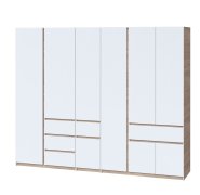 Шкаф "Брайт" 2621х520х2000 h . Дуб сонома / Белый (Телескопические направляющие, левостороний)