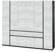 Шкаф "Брайт" 2442х520х2000 h . Венге магия / Дуб крафт белый (Телескоп. направ. левостороний)