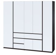 Шкаф "Брайт" 2221х520х2000 h . Венге магия / белый (Телескоп. направляющие, левостороний)