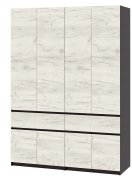 Шкаф "Брайт" 1600х520х2000 h . Венге магия / Дуб крафт белый (Телескопические направляющие)