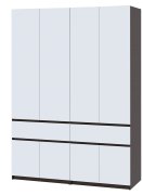 Шкаф "Брайт" 1600х520х2000 h . Венге магия / белый (Телескопические направляющие)