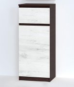Тумба-комод "Брайт" 400х376х950 h . Венге магия / Дуб крафт белый (телескопические направ.)