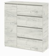 Комод "Брайт" 1000х376х950 h . Дуб крафт белый (телескопические направляющие) левосторонний