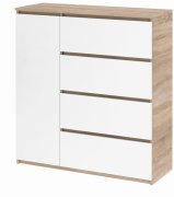 Комод "Брайт" 1000х376х950 h . Дуб сонома / Белый Телеск. направл. (левосторонний)