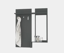 Вешалка с зеркалом "Брайт" 900х140х1110 h Антрацит (правосторонняя) Вешалка с зеркалом "Брайт" 900х140х1110 h Антрацит (правосторонняя)