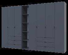 Комплект Гелар с Этажеркой Графит 3+4 ДСП 309.4х49.5х203.4 Комплект Гелар с Этажеркой Графит 3+4 ДСП 309.4х49.5х203.4