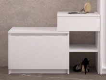 Тумба для обуви "Брайт" с ящиком 900х376х590 h . Нимфея Альба (правосторонняя)