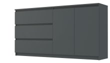 Комод "Брайт" 1580х376х730 h . Антрацит (Телескопические направляющие, левосторонний)