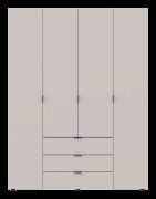 Распашной шкаф для одежды Гелар Кашемир 4 ДСП 155х49.5х203.4