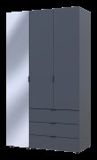 Шкаф для одежды Гелар Графит 2ДСП/Зеркало 116.5х49.5х203.4