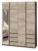 Шкаф с зеркалом "Брайт" 2000х520х2400 h . Венге магия / Дуб краф серый (Телескоп. направл.)