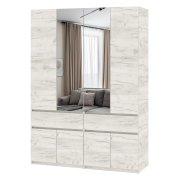 Шкаф с зеркалом "Брайт" 1600 x 520х2000 h . Дуб крафт белый