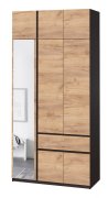 Шкаф с антресолью и зеркалом "Брайт" 1221х520х2400 h . Венге магия / Дуб крафт золотой (лев.) Шкаф с антресолью и зеркалом "Брайт" 1221х520х2400 h . Венге магия / Дуб крафт золотой (лев.)