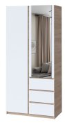 Шкаф с зеркалом "Брайт" 1000х520х2000 h . Дуб сонома / Белый (Телескопические направляющие) Шкаф с зеркалом "Брайт" 1000х520х2000 h . Дуб сонома / Белый (Телескопические направляющие)