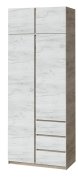 Шкаф с антресолью "Брайт" 1000х520х2400 h . Дуб крафт серый / Дуб крафт белый (Телес. направ.)