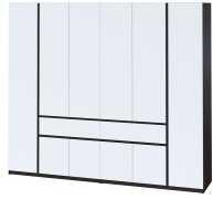 Шкаф "Брайт" 2442х520х2000 h . Венге магия / белый (Телескопические направляющие левостороний)