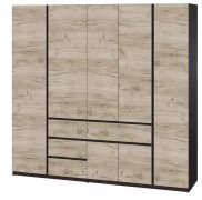 Шкаф "Брайт" 2221х520х2000 h . Венге магия / Дуб крафт серый (Телескоп. направ. левостор.)