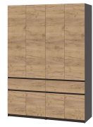 Шкаф "Брайт" 1600х520х2000 h . Венге магия / Дуб крафт золотой (Телескопические направляющие)