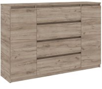 Комод "Брайт" 1392х376х950 h . Дуб крафт серый (Телескопические направляющие)
