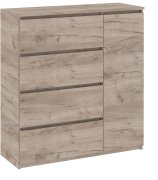 Комод "Брайт" 1000х376х950 h . Дуб крафт серый (телескопические направляющие) правосторонний