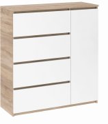 Комод "Брайт" 1000х376х950 h . Дуб сонома / Белый Телеск. направл. (правосторонний)