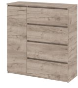 Комод "Брайт" 1000х376х950 h . Дуб крафт серый (телескопические направляющие) левосторонний