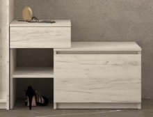 Тумба для обуви "Брайт" с ящиком 900х376х590 h . Дуб крафт белый (левосторонняя)