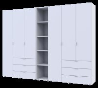 Комплект Гелар с Этажеркой Белый 3+3 ДСП 270.6х49.5х203.4 Комплект Гелар с Этажеркой Белый 3+3 ДСП 270.6х49.5х203.4