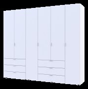 Распашной шкаф для одежды Гелар комплект Белый 2+4 ДСП 232,5х49,5х203,4 Распашной шкаф для одежды Гелар комплект Белый 2+4 ДСП 232,5х49,5х203,4
