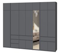 Шкаф с антресолью и зеркалом "Брайт" 3021х520х2400 h . Антрацит Шкаф с антресолью и зеркалом "Брайт" 3021х520х2400 h . Антрацит