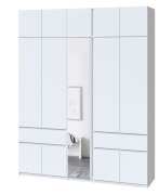 Шкаф с антресолью и зеркалом "Брайт" 2021х520х2400 h . Белый Шкаф с антресолью и зеркалом "Брайт" 2021х520х2400 h . Белый